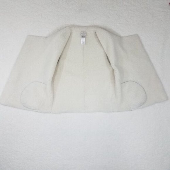 NEW French Connection Faux Suede Shearling Teddy Lined Open Vest Brown Soft sz L - Picture 4 of 4